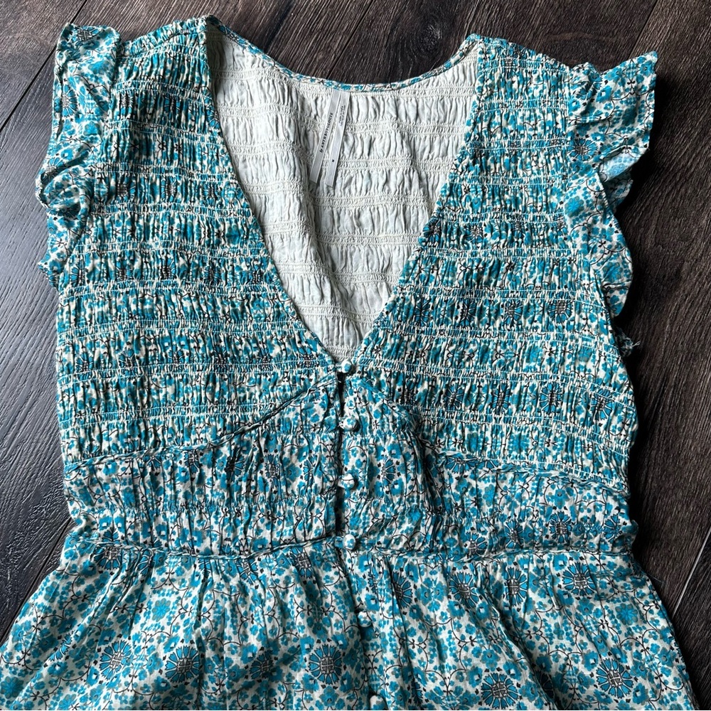 Anthropologie Floral V-Neck Midi Dress size Med - Picture 7 of 11